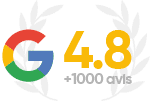 Note Google 4,8 sur 5 – plus de 1 000 avis clients