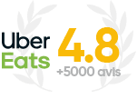 Note Uber Eats 4,8 sur 5 – plus de 5 000 avis clients