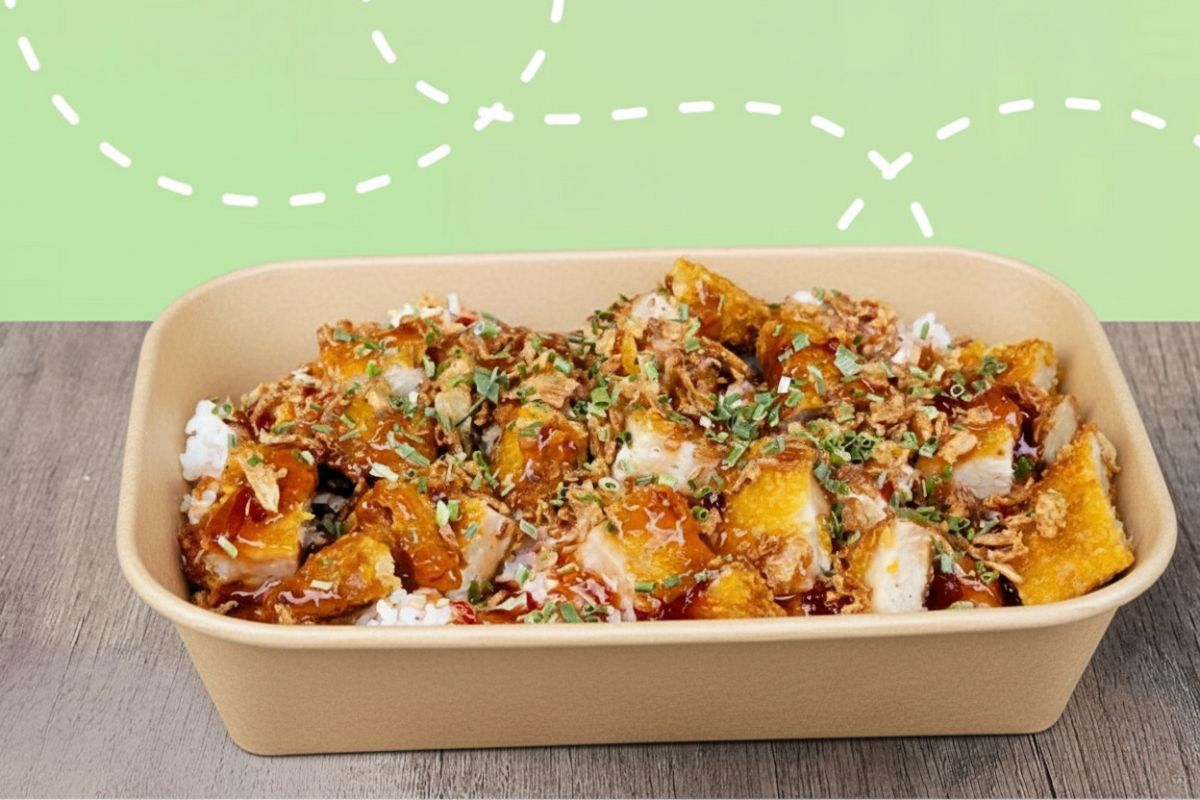 Bowl vegan croustillant de la gamme No Meat Green Farmer's, riz et sauce